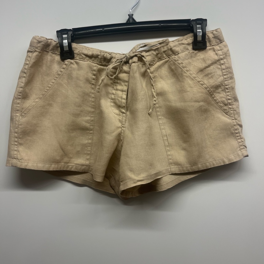 Massimo Khaki Drawstring High-Waist Shorts
